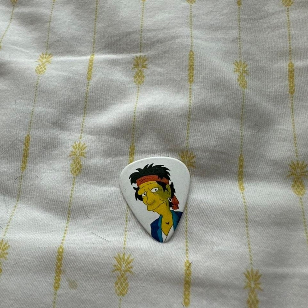 Keith richards guitar tour pick very rare Simpsons The Rolling Stones tour